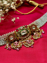 Load image into Gallery viewer, One of a kind statement pearl & kundan necklace