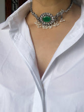 Load image into Gallery viewer, Cow choker set - emerald green