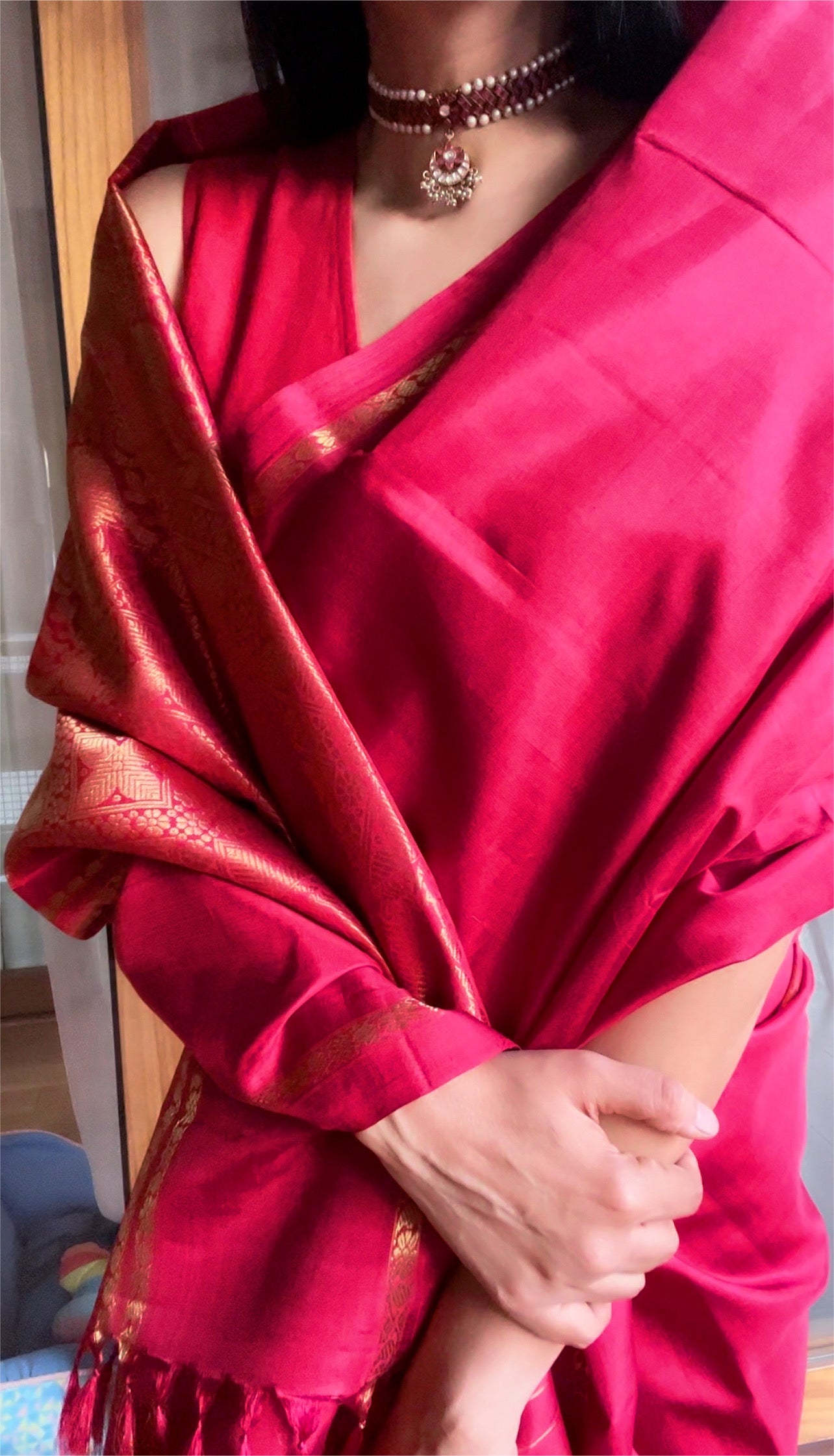 Festive Ruby Attigai Necklace Potpourri Studio