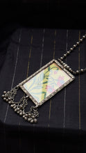 Load image into Gallery viewer, Handpainted Mughal flower pendant necklace