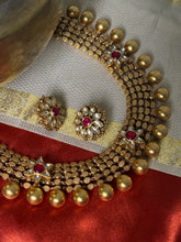 Load image into Gallery viewer, One of a kind gold polish kundan work statement necklace set