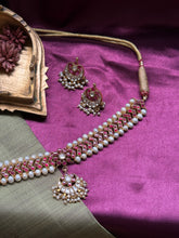 Load image into Gallery viewer, Festive Ruby Attigai Necklace