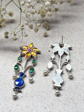 Load image into Gallery viewer, Guldasta (Mughal Flower) Kundan Earring - Yellow