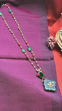 Load image into Gallery viewer, Statement inlay work aventurine pendant necklace