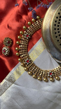 Load image into Gallery viewer, One of a kind gold polish kundan work statement necklace set