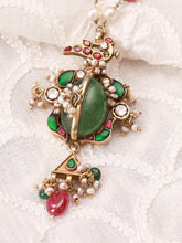 Load image into Gallery viewer, Statement inlay work aventurine pendant necklace