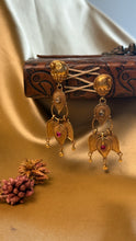 Load image into Gallery viewer, Vintage inspired (925 silver)mango earrings in gold polish