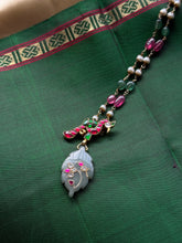 Load image into Gallery viewer, Statement Inlay work necklace in natural aventurine and gemstones