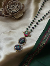 Load image into Gallery viewer, Statement inlay work lapis lazuli pendant necklace