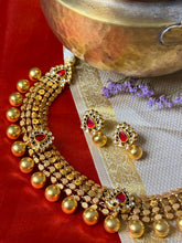 Load image into Gallery viewer, One of a kind gold polish kundan work statement necklace set