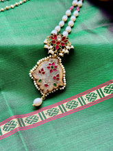 Load image into Gallery viewer, Statement inlay work onyx pendant necklace