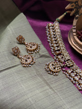 Load image into Gallery viewer, Statement white kundan necklace with earrings