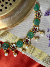 Load image into Gallery viewer, One of a kind gold polish kundan work statement necklace