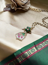 Load image into Gallery viewer, Statement inlay work onyx pendant necklace