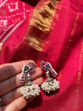 Load image into Gallery viewer, Peacock Statement Jhumka Earrings