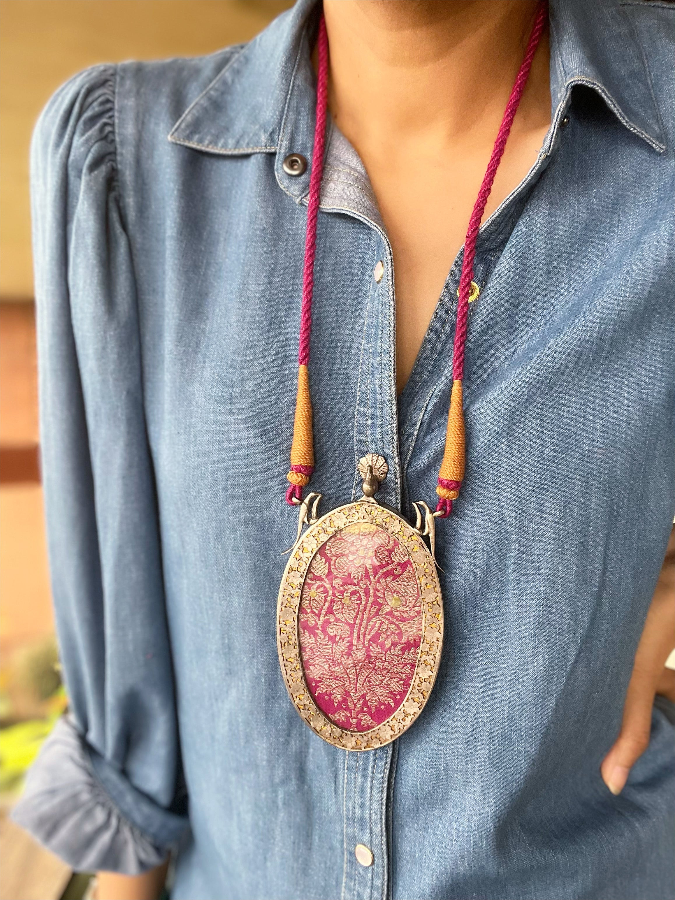 Vintage Brocade neckpiece Potpourri Studio