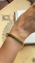 Load image into Gallery viewer, Emerald green  kundan openable kundan stone bangle
