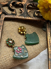 Load image into Gallery viewer, One of a kind inlay work earrings 8
