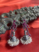 Load image into Gallery viewer, Peacock Statement Jhumka Earrings
