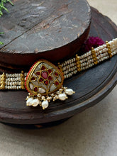 Load image into Gallery viewer, One of a kind silver pearl &amp; kundan choker
