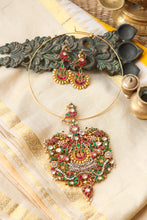 Load image into Gallery viewer, One of a kind,  92.5 gold polish kundan work pendant with hasli 1
