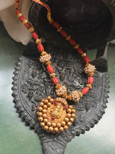 Load image into Gallery viewer, Statement vintage nagaru &amp; coral necklace
