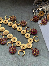 Load image into Gallery viewer, Statement vintage style necklace set in silver 925 &amp; gold polish
