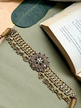 Load image into Gallery viewer, One of a kind kundan necklace in silver 925
