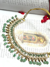 Load image into Gallery viewer, One of a kind layered pearl and emerald necklace set
