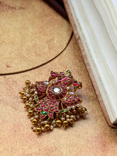 Load image into Gallery viewer, Gandaberunda statement pendant in silver 925 and gold polish
