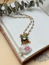 Load image into Gallery viewer, Dainty Inlay work necklace in natural aventurine and gemstones
