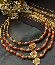 Load image into Gallery viewer, Statement multilayer coral dolki necklace
