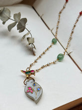 Load image into Gallery viewer, Dainty Inlay work necklace in natural aventurine and gemstones

