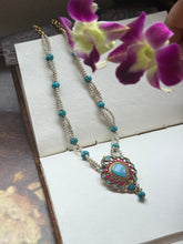 Load image into Gallery viewer, Statement Turquoise pendant necklace
