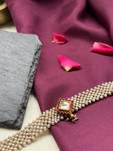 Load image into Gallery viewer, Kundan and pearl choker in silver 925
