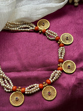 Load image into Gallery viewer, One of a kind silver coral choker
