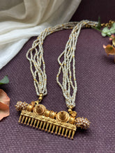 Load image into Gallery viewer, Statement coral comb necklace in silver &amp; pearls (removable pearl bunch)
