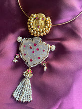 Load image into Gallery viewer, One of a kind, statement nagru,inlay work onyx pendant with hasli
