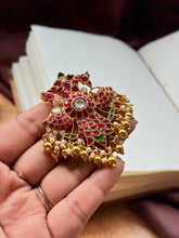 Load image into Gallery viewer, Gandaberunda statement pendant in silver 925 and gold polish
