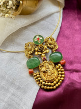 Load image into Gallery viewer, Statement vintage style nagru pendant with hasli
