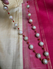 Load image into Gallery viewer, Statement coral &amp; pearl neckpiece
