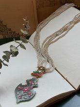 Load image into Gallery viewer, Dainty inlay work necklace in natural aventurine and gemstones
