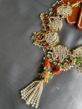 Load image into Gallery viewer, One of a kind, statement pearl choker necklace with kundan work pendant
