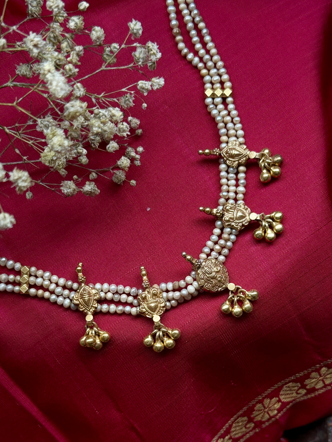 One of a kind silver pearl choker