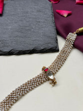Load image into Gallery viewer, Kundan and pearl choker in silver 925
