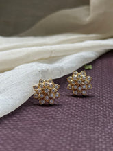 Load image into Gallery viewer, South Indian traditional stone studs in silver 925
