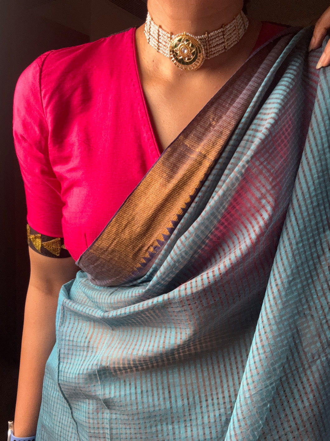 One of a kind statement silver kundan choker