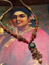 Load image into Gallery viewer, Vintage style statement coral necklace
