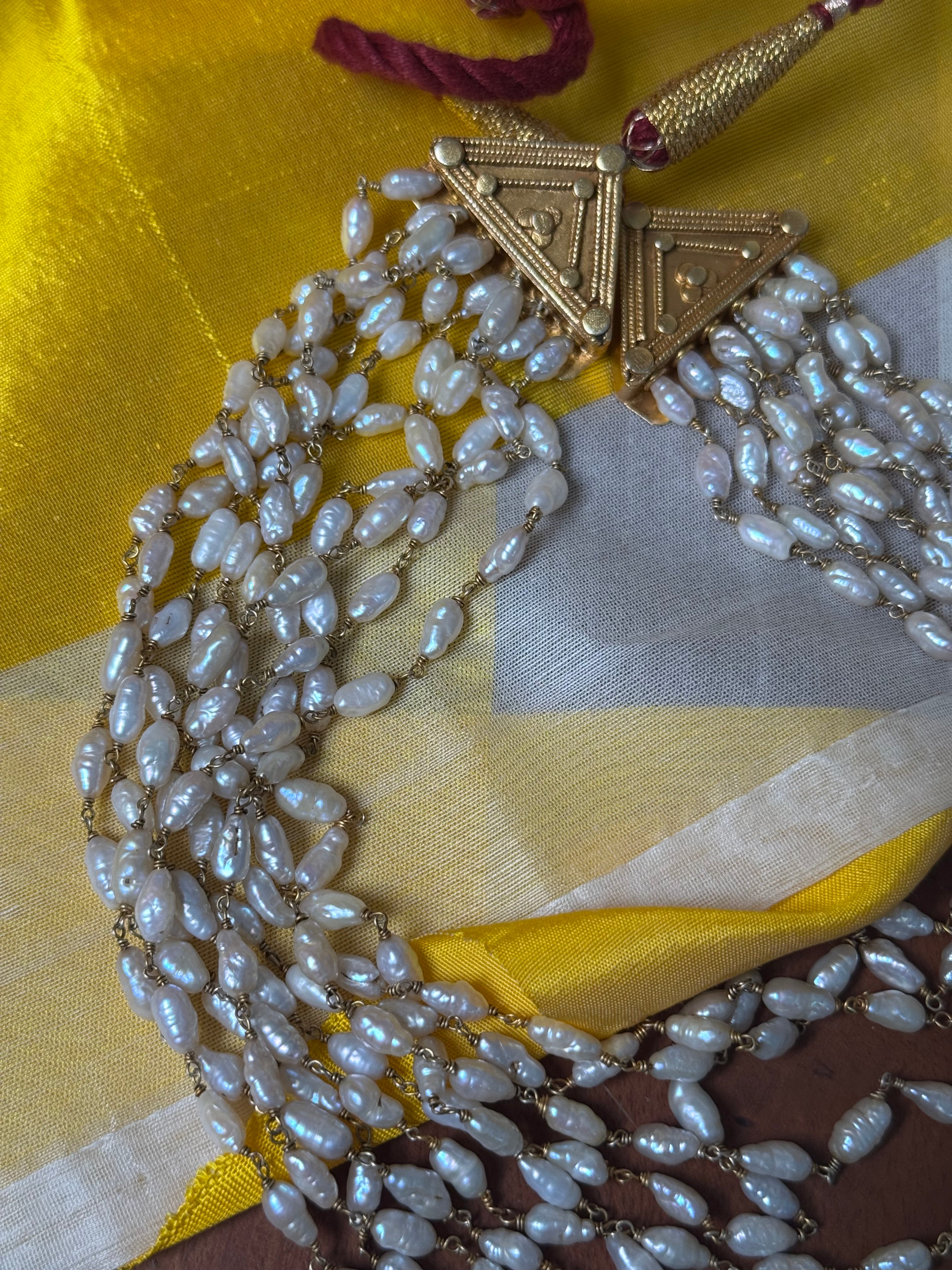 Rice pearl bunch on silver – Potpourri Studio