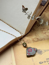 Load image into Gallery viewer, Dainty Inlay work necklace in natural aventurine and gemstones

